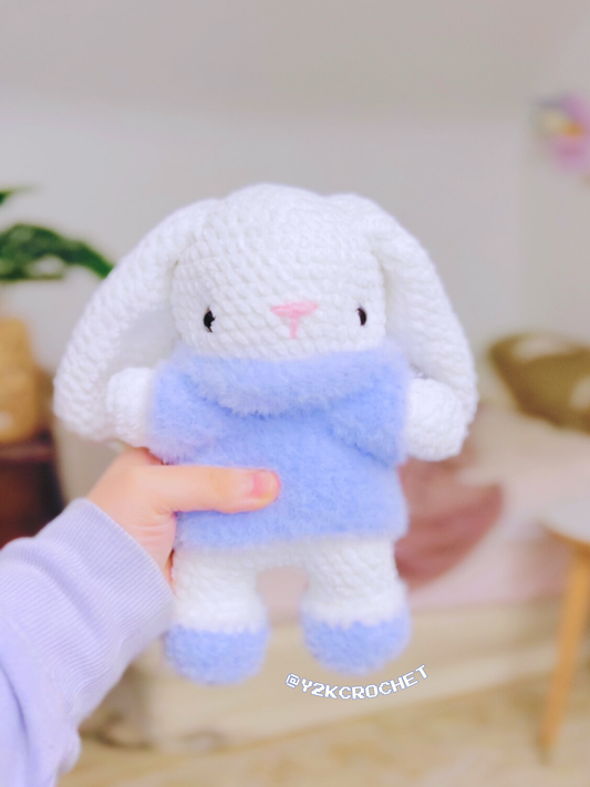 Bitty the Crochet Bunny in a Turtleneck Sweater