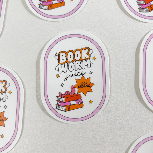 Book Worm Juice Sticker