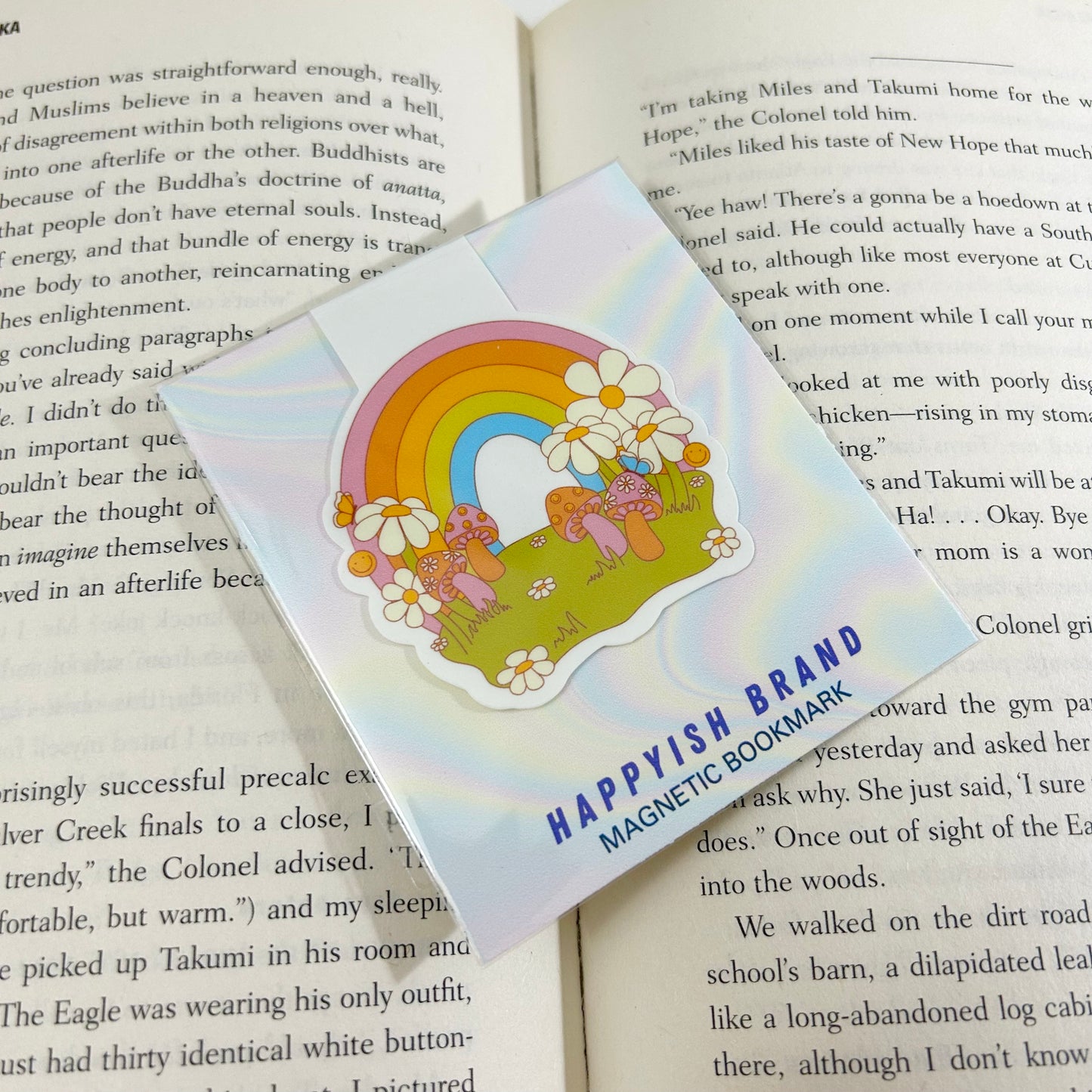 Groovy Meadow - Ultra Thin Rainbow Magnetic Bookmark