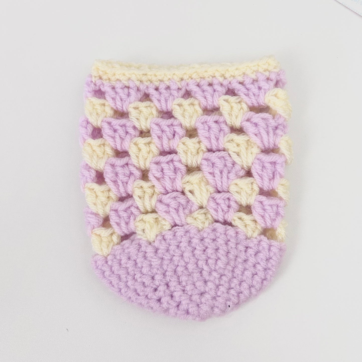 Crochet Iced Coffee Koozie (Lilac + Buttercup)