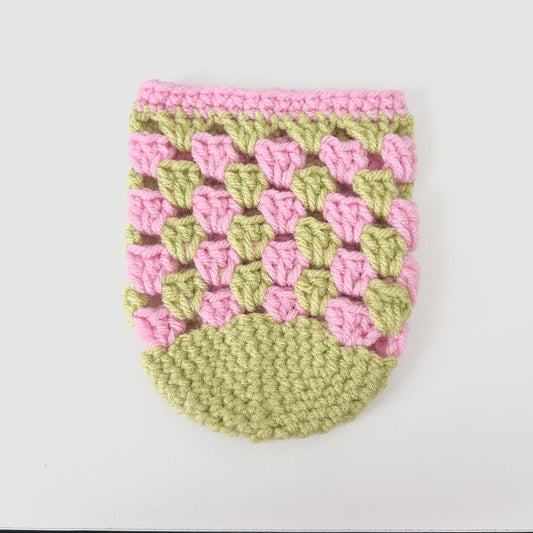 Crochet Iced Coffee Koozie (Lime + Carnation)