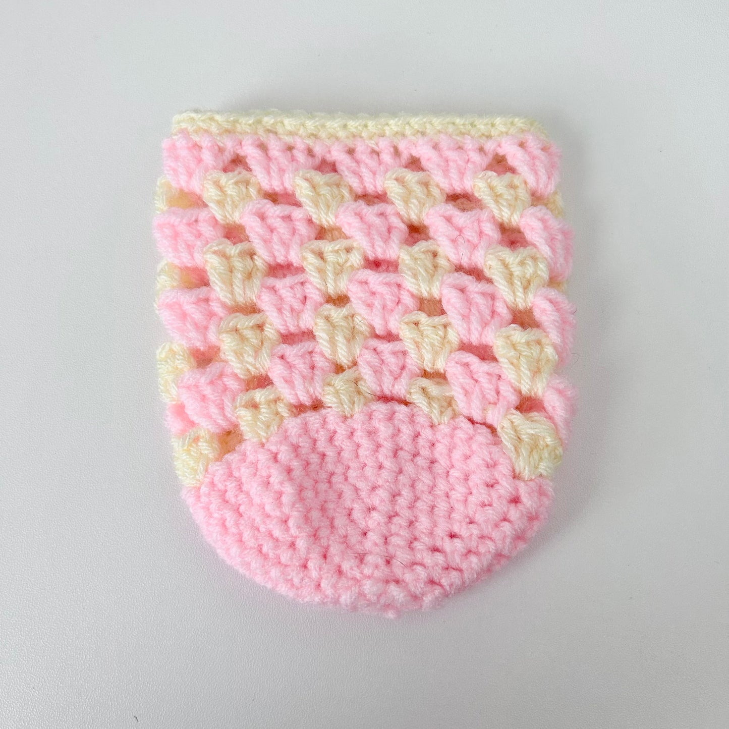 Crochet Iced Coffee Koozie (Buttercup + Ballet Pink)