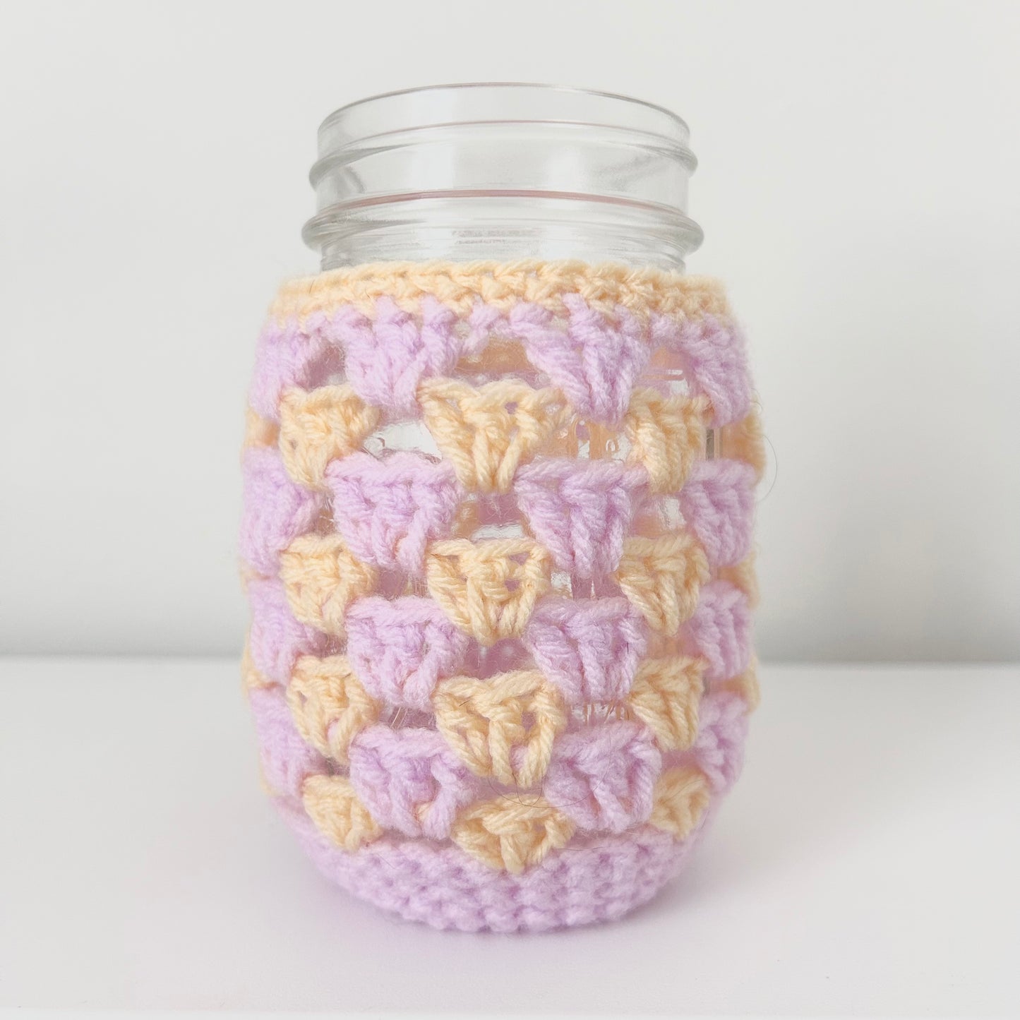 Crochet Iced Coffee Koozie (Lilac +Buttercream)