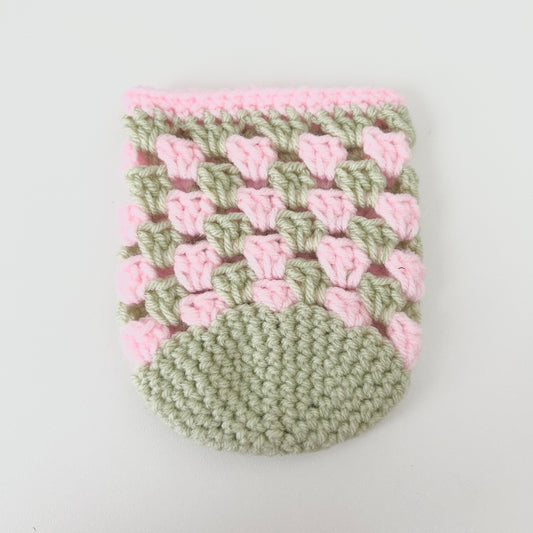 Crochet Iced Coffee Koozie (Sage + Ballet Pink)