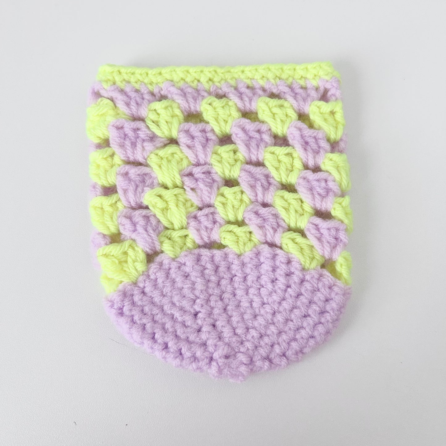 Crochet Iced Coffee Koozie (Highlighter + Lilac)