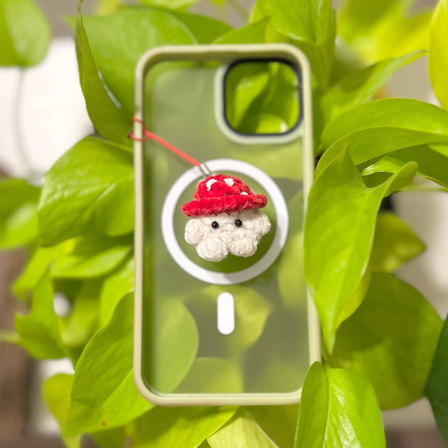 Crochet Mushroom Phone Charm