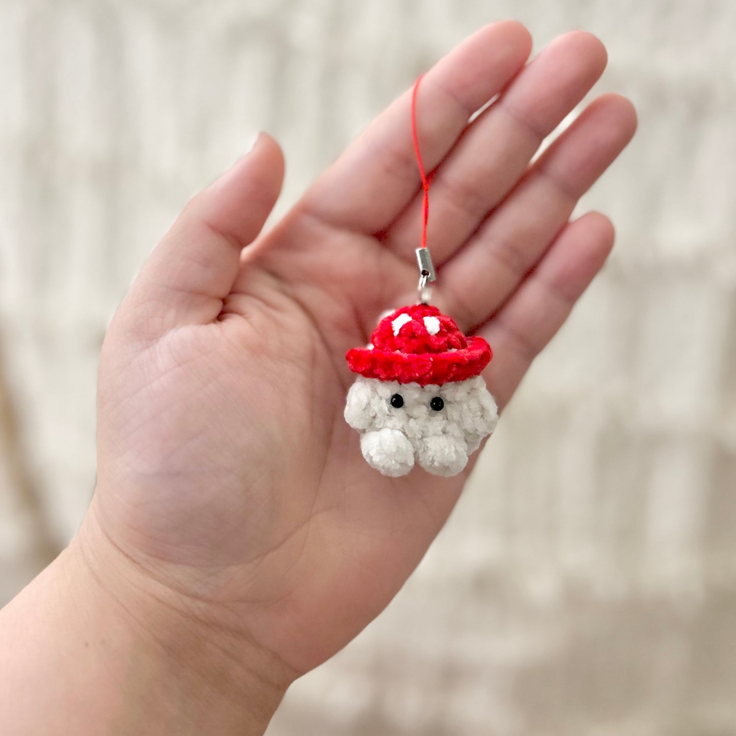 Crochet Mushroom Phone Charm