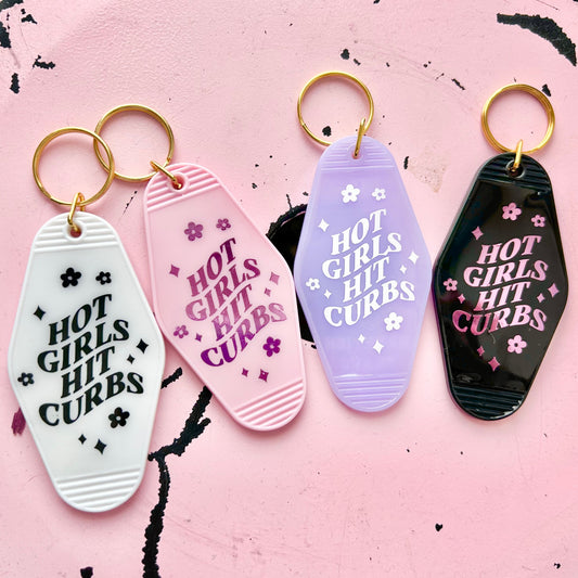 Hot Girls Hit Curbs Keychain