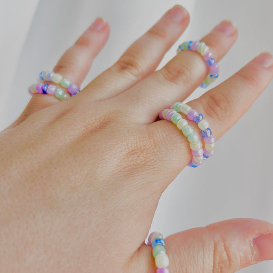 "Beach Glass" Stretchy Bead Ring