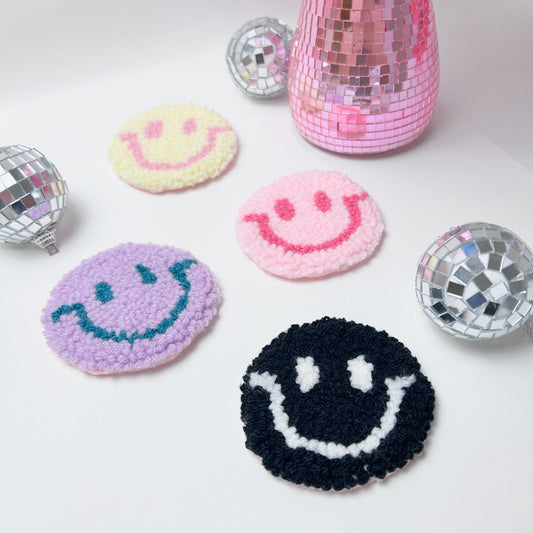 Smiley Face | Tufted Car Coaster