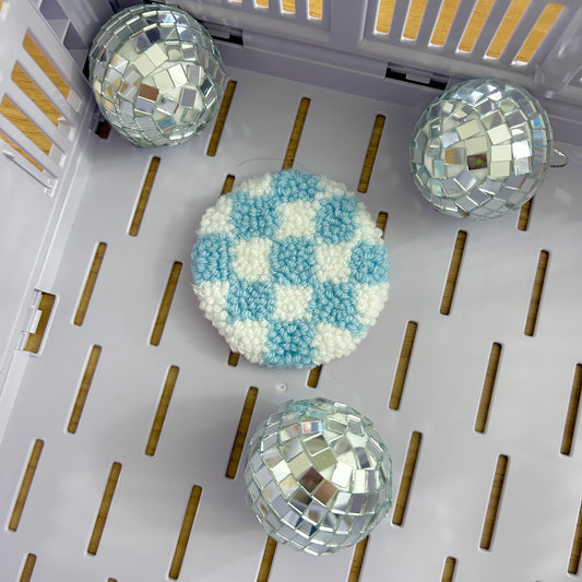 Checkered | Tufted Car Coaster