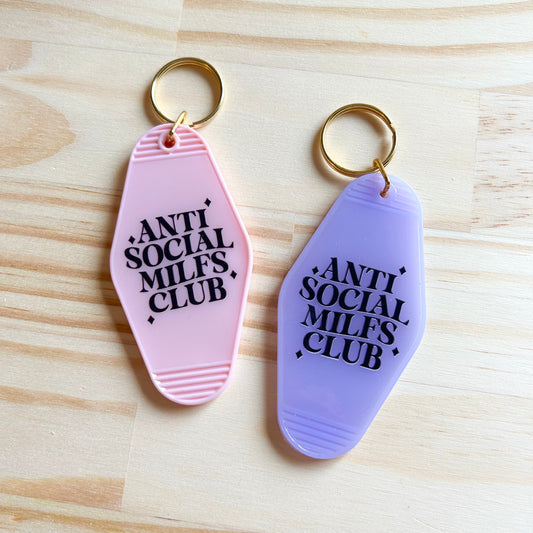 Anti Social MILFs Club - Cute Motel Keychain