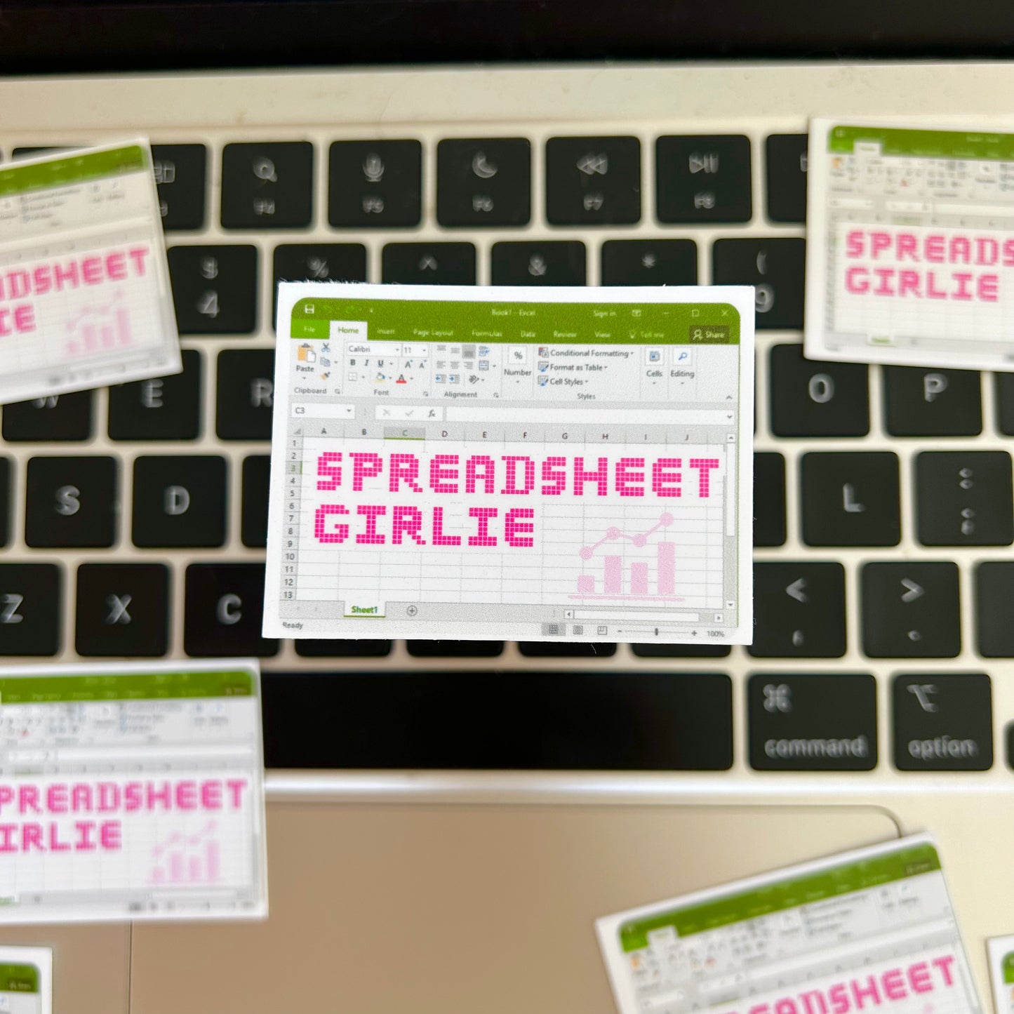 Excel Spreadsheet Girlie Sticker