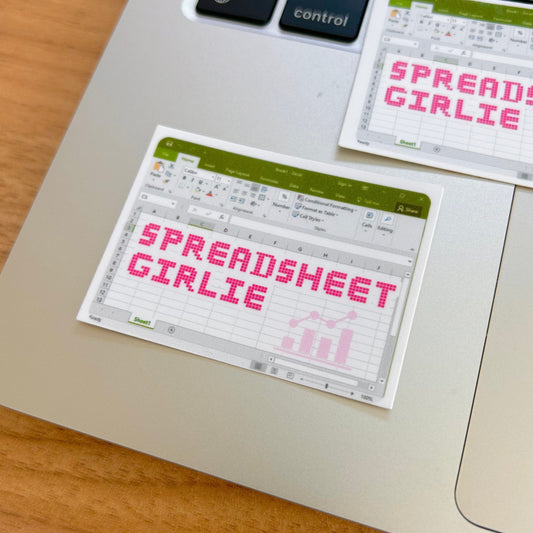 Excel Spreadsheet Girlie Sticker