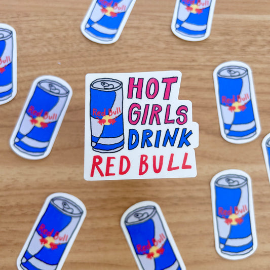 Hot Girls Drink Redbull Sticker