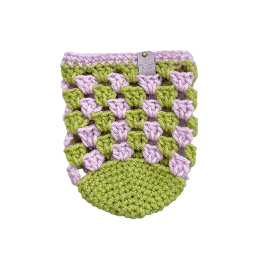 Crochet Iced Coffee Koozie (Lime + Lilac)