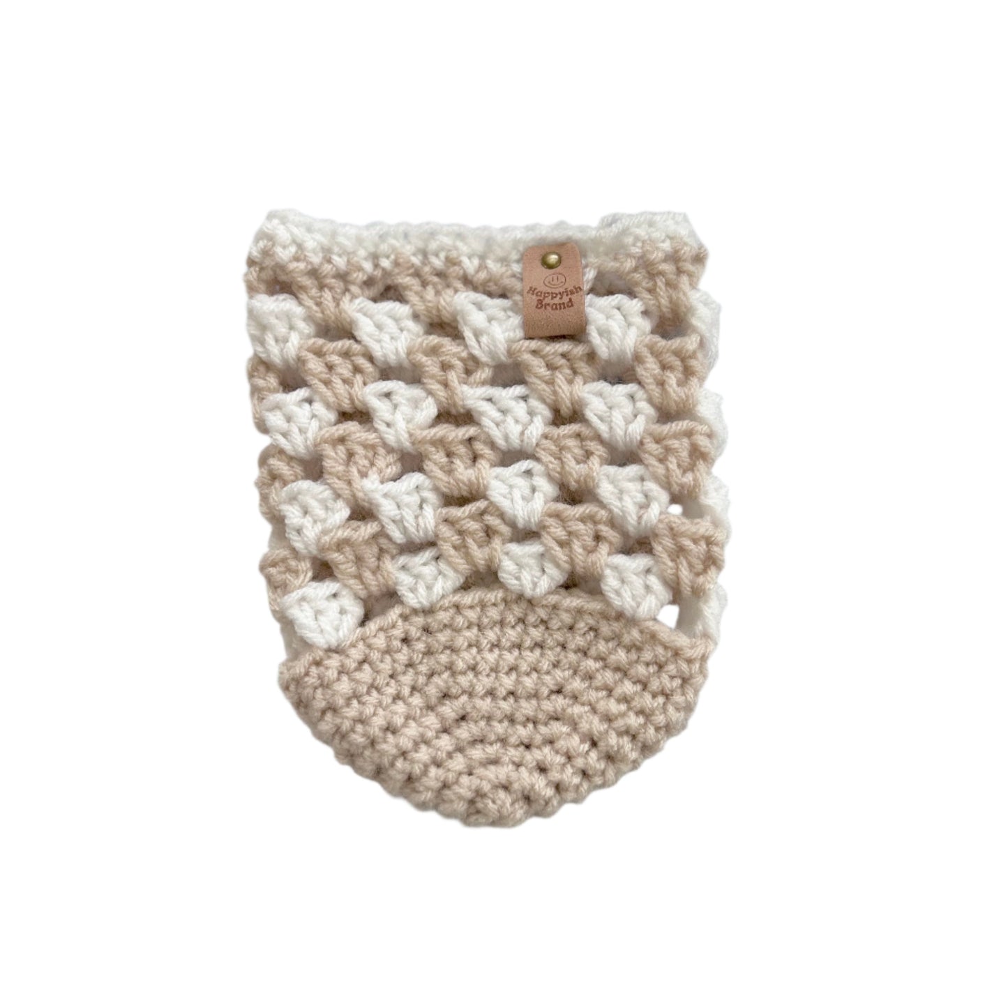 Crochet Iced Coffee Koozie (Parchment + White)