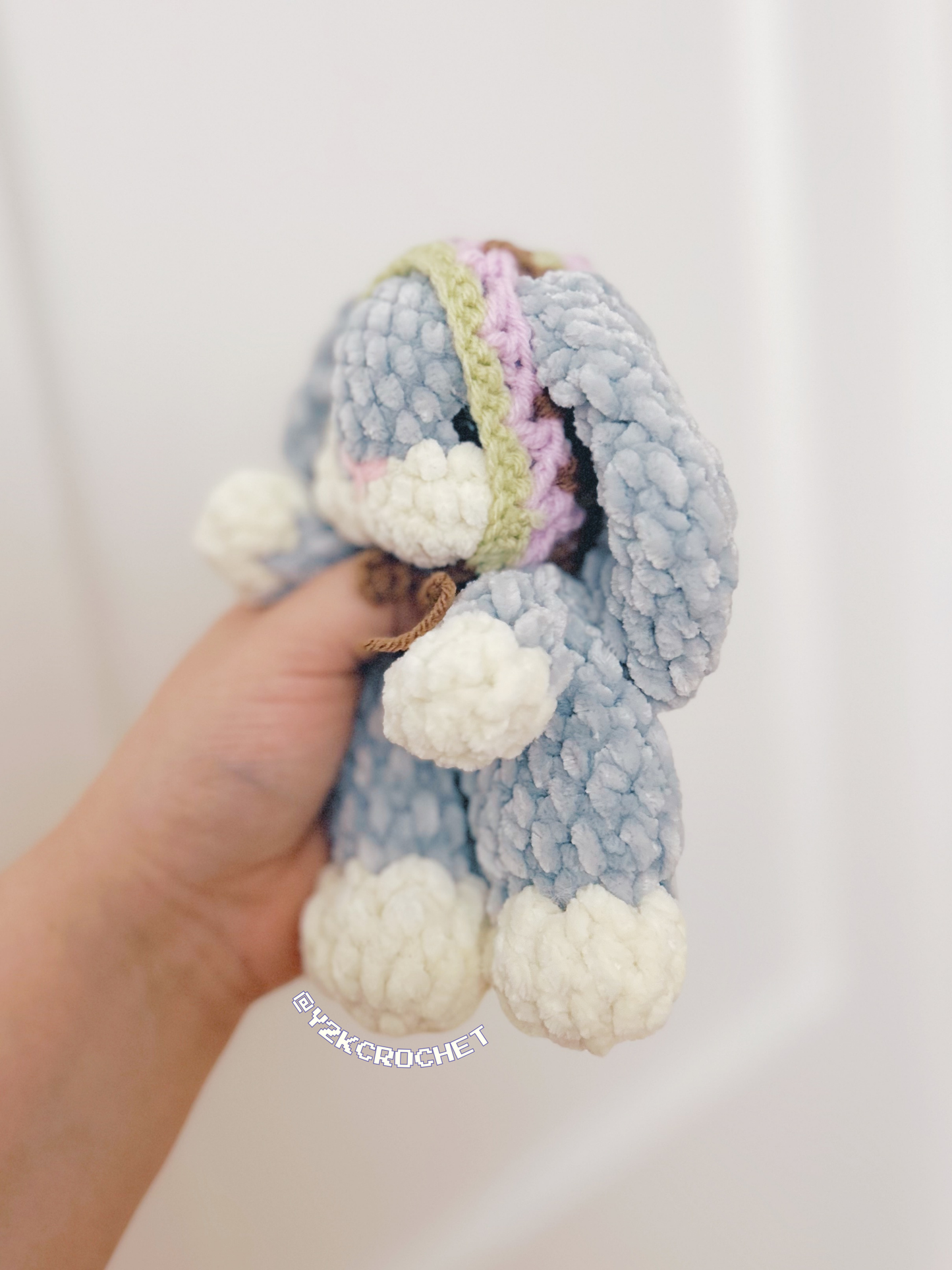 Bonnie Bonnet Bunny - Crochet Bunny Lovey/Snuggler Plushie