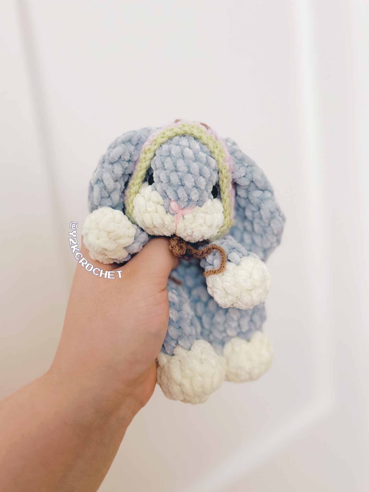 Bonnie Bonnet Bunny - Crochet Bunny Lovey/Snuggler Plushie