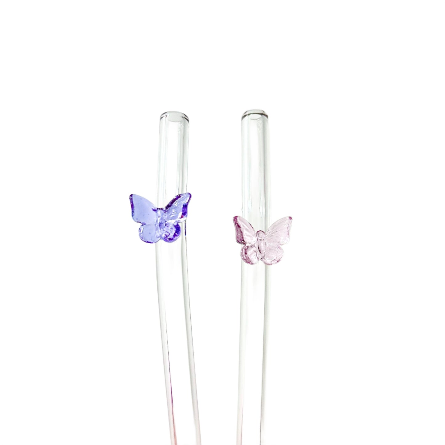 Glass Butterfly Straw