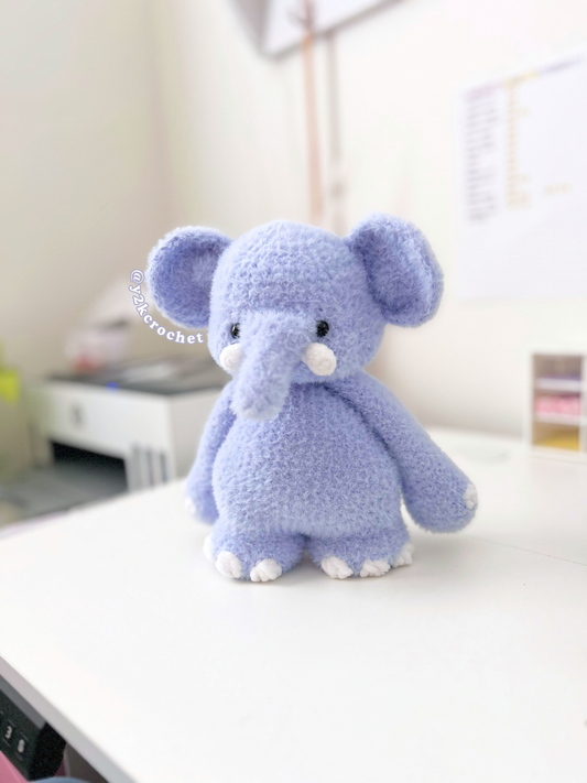 Ellis the African Elephant Plush - Handmade Crochet Plushies