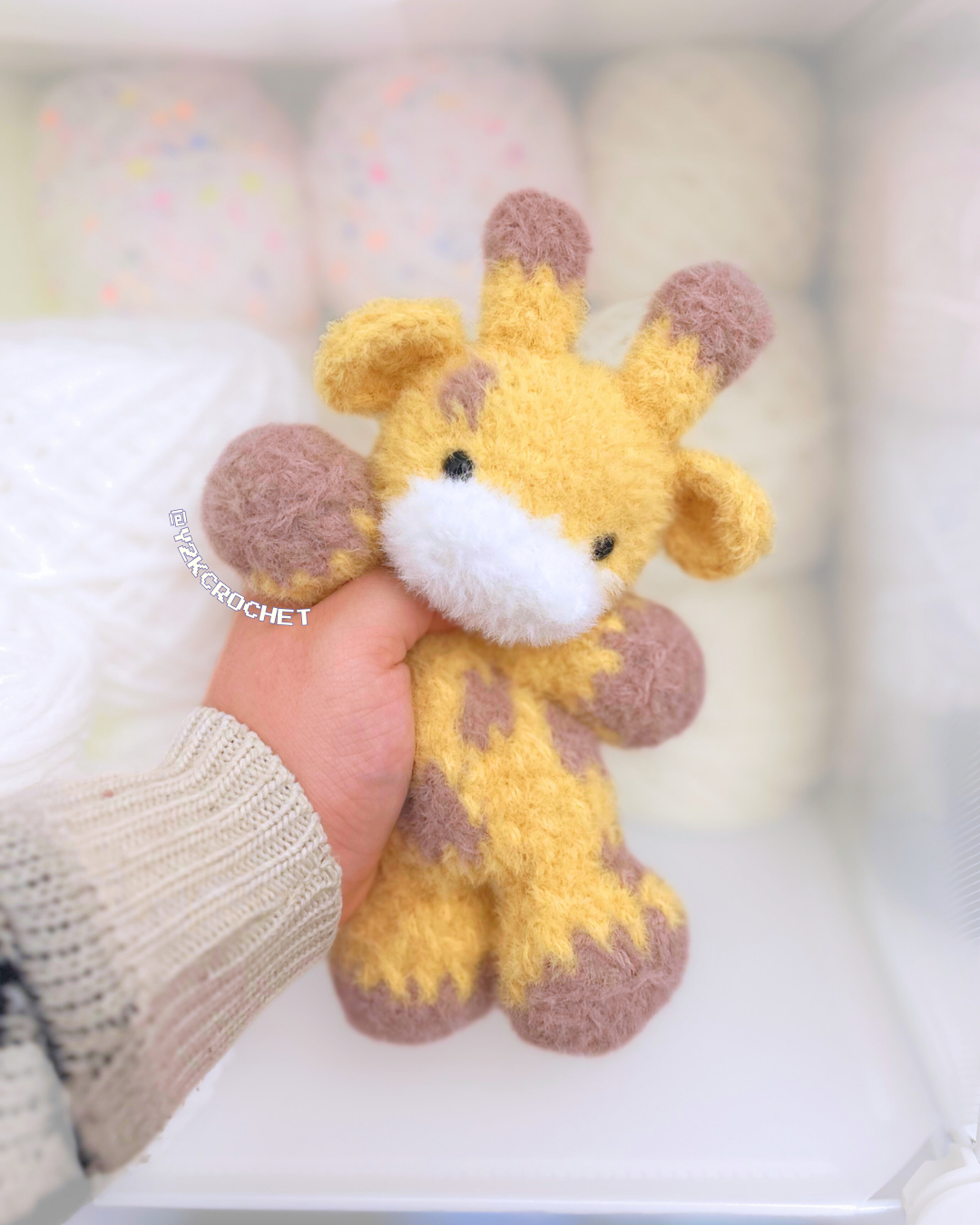 Gentry Baby Giraffe Snuggler - Handmade Crochet Plushie - Made to Order