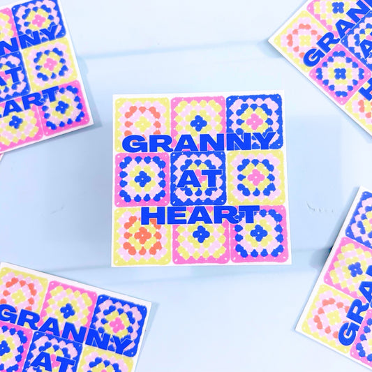 Granny at Heart - Crochet Granny Square Sticker