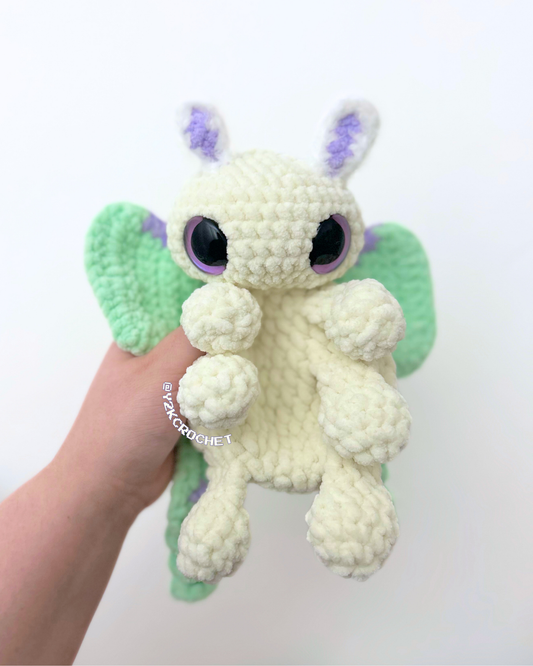 Lenny the Luna Moth Snuggler - Handmade Moth Crochet Plushie