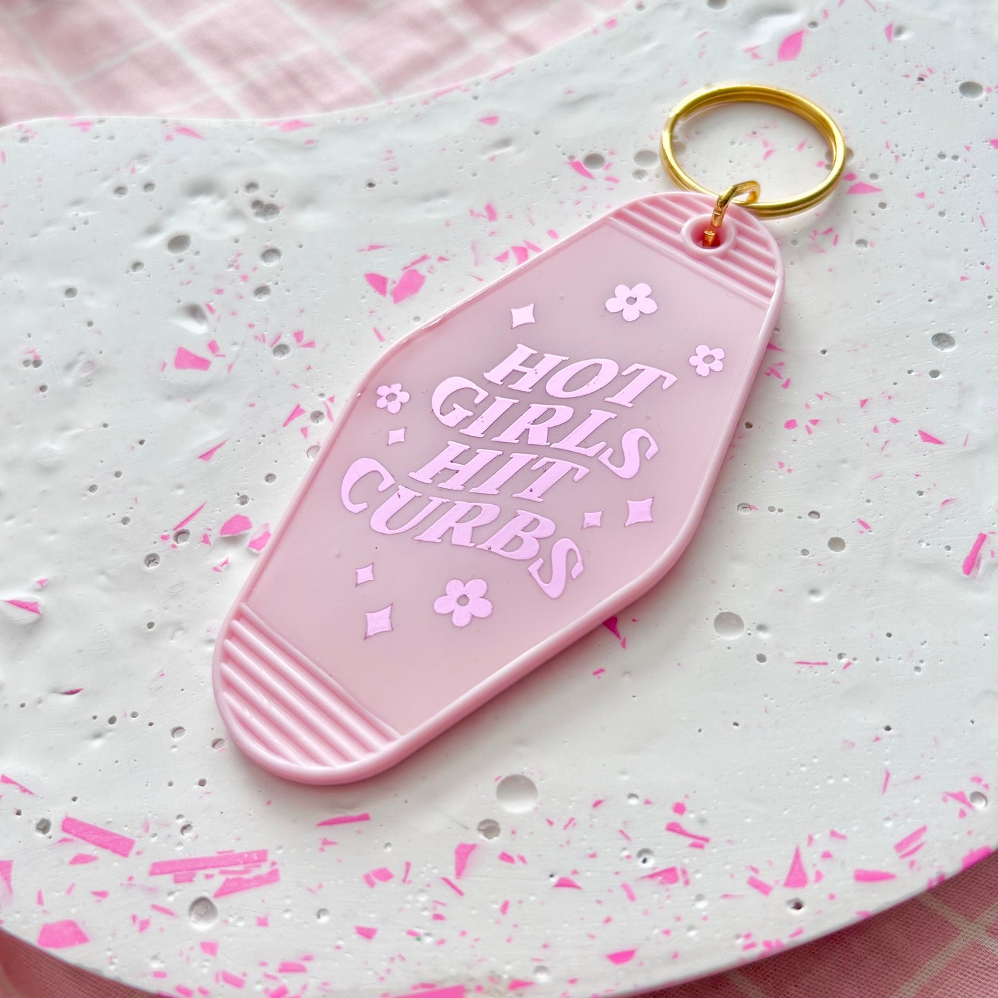 Hot Girls Hit Curbs Keychain