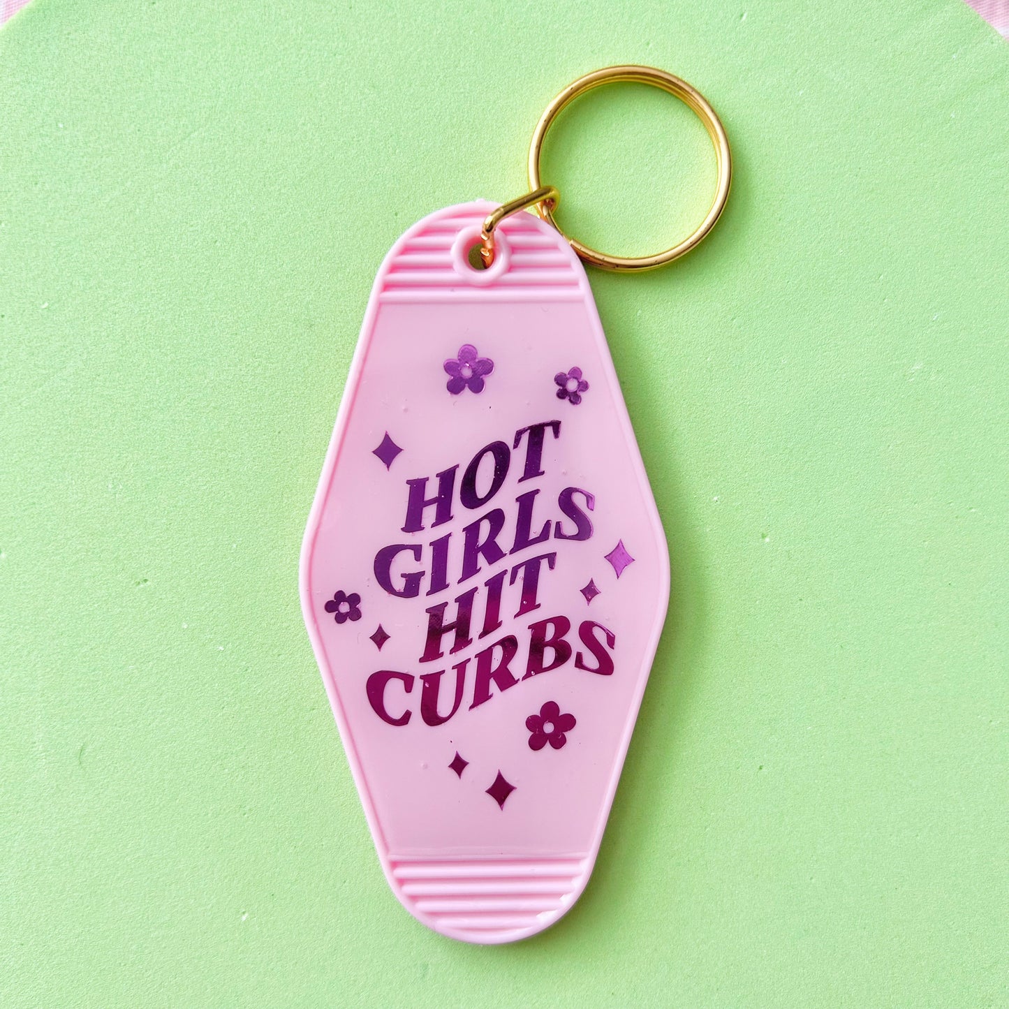 Hot Girls Hit Curbs Keychain