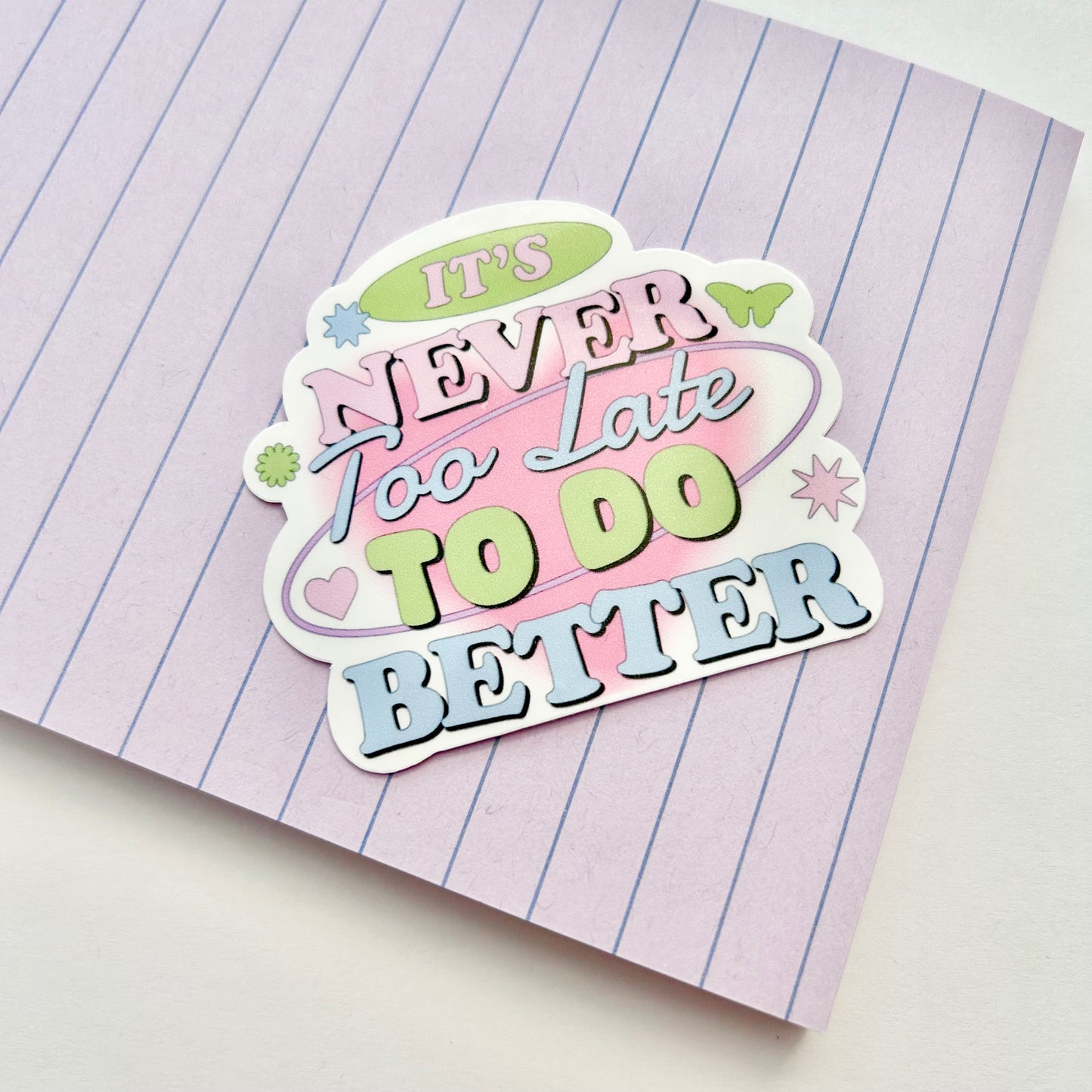 I's Never too Late to Do Better Sticker