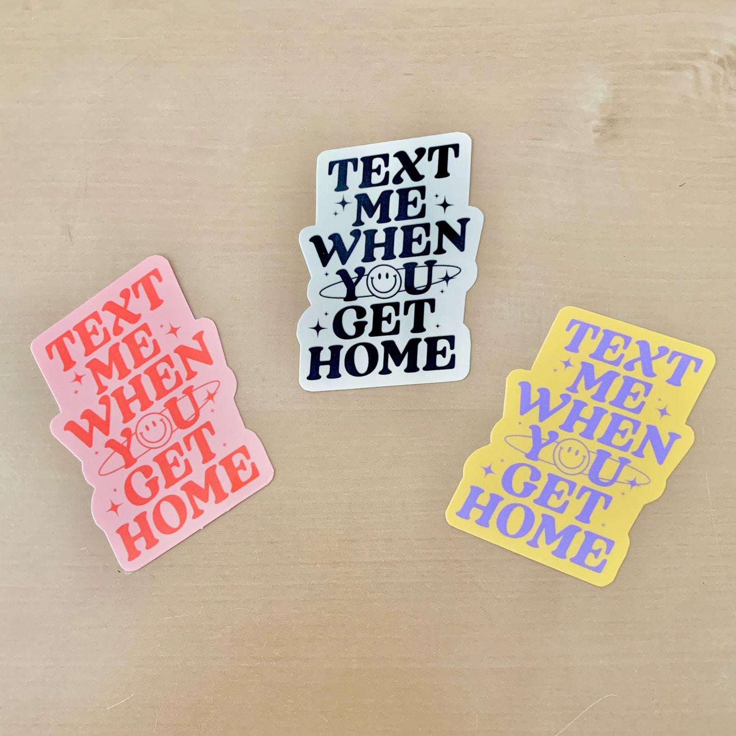 Beige Text Me When You Get Home 8x8" Art Print